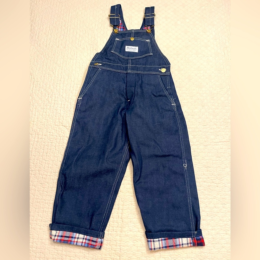 New w Tags Vintage Madewell Flannel Lined Overalls Bibs Denim